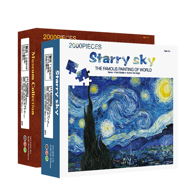 Custom Painting patchwork board game Puzzles 2000 Pieces Cardboard Jigsaw Puzzle For Adults Gifts