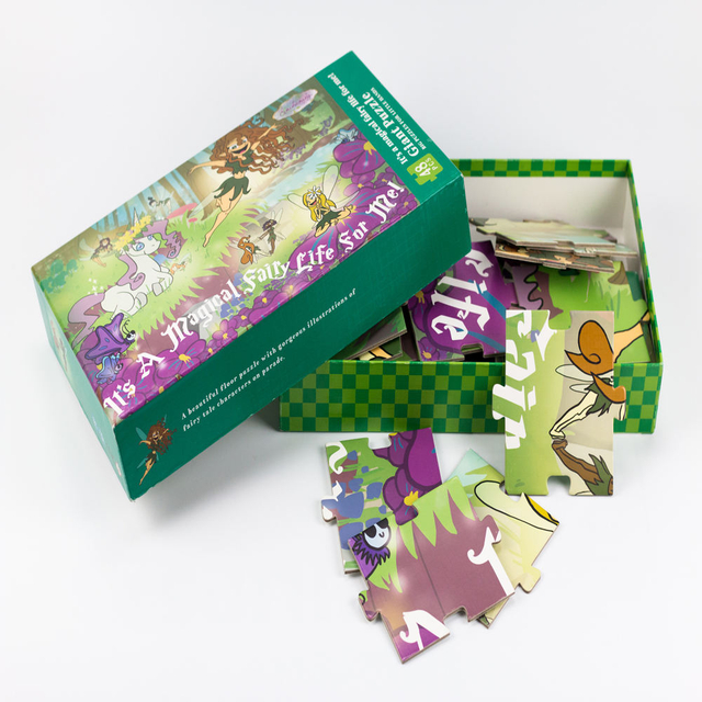 Custom Printed Thick Chipboard Kids Toy Educational Puzzle