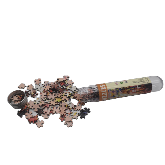 Acrylic Plastic Bottle Tube Puzzle printer Custom Design Cardboard 150 200 300 1000 pcs Jigsaw Puzzle for Kids in China