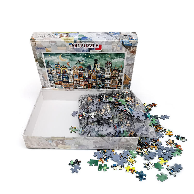 Puzzle Custom 1000 Pieces Paper eska Blue Cardboard Adults Jigsaw Puzzle For Teens