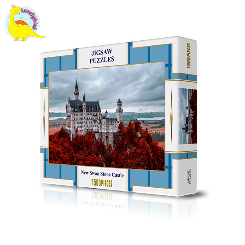 Hot Stamping Embossing Custom 1500pc Jigsaw Puzzle for Adult