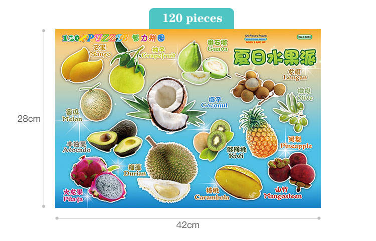 High Quality Custom Children Jigsaw Puzzle Wooden Puzzle Toy Learning 2 in 1wooden Puzzle
