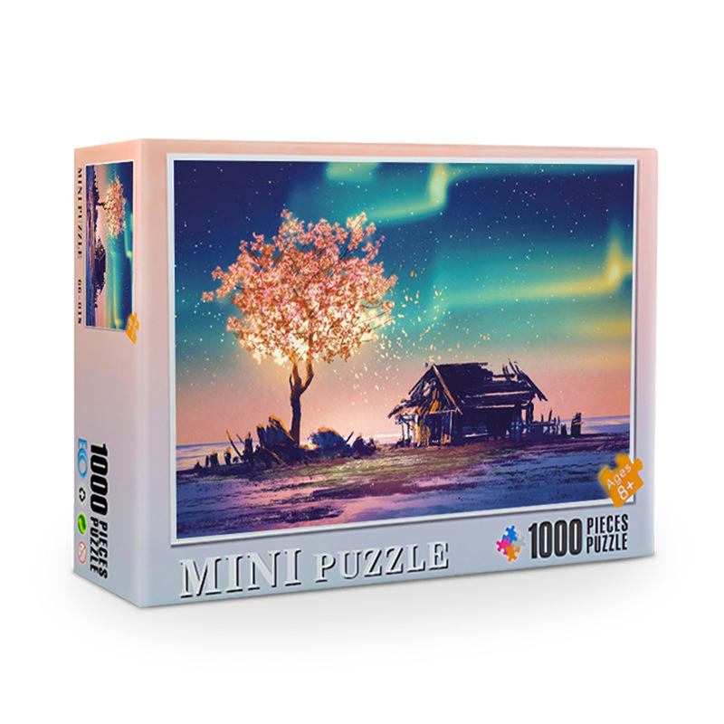 High Quality Personalized Sublimation Small Puzzle 1000 pcs Cardboard Jigsaw Puzzle For Adults on frame