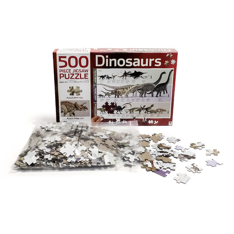 Wholesale Adults Toys Games Puzzles Gray Cardboard Dinosaur Pattern Jigsaw Puzzles