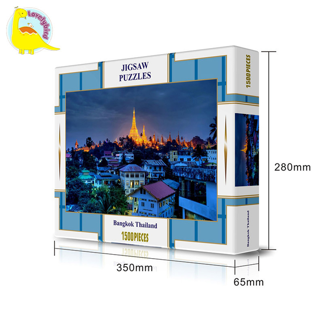 Hot Stamping Embossing Custom 1500pc Jigsaw Puzzle for Adult