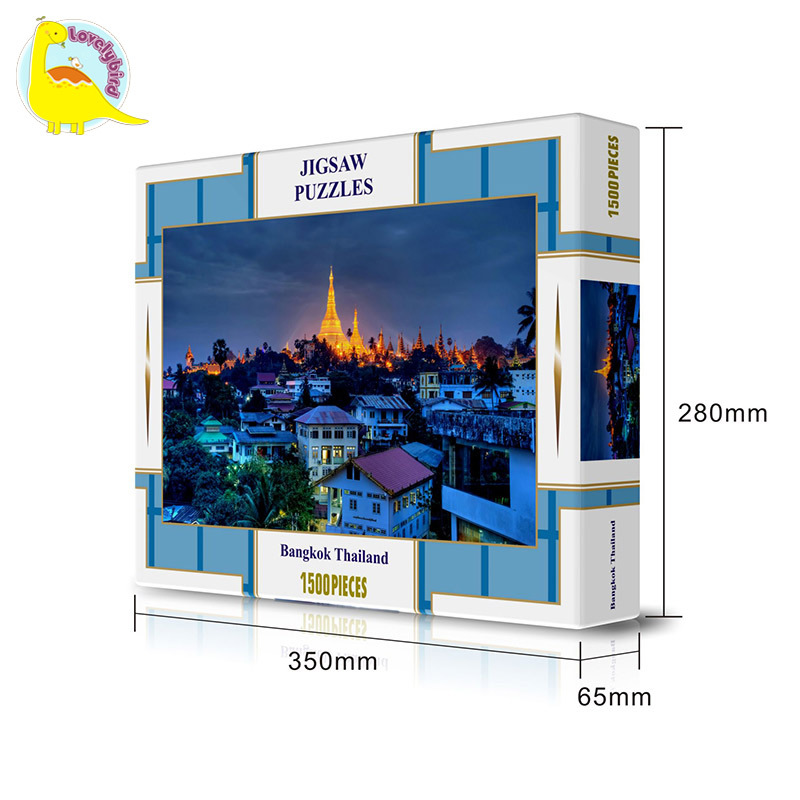 Hot Stamping Embossing Custom 1500pc Jigsaw Puzzle for Adult