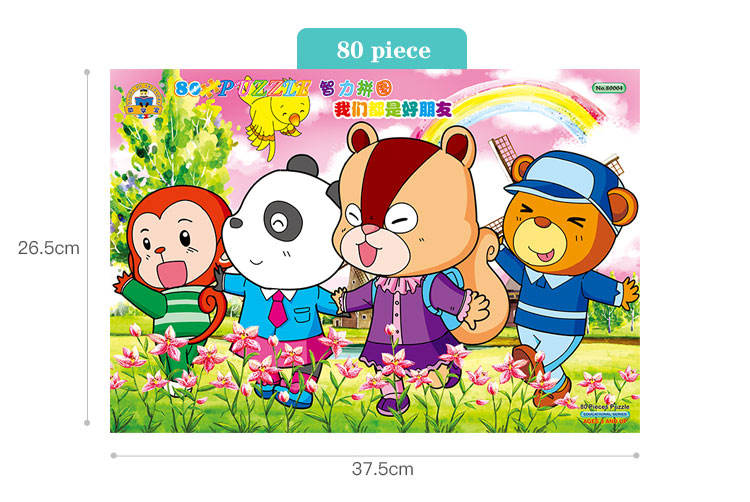 High Quality Custom Children Jigsaw Puzzle Wooden Puzzle Toy Learning 2 in 1wooden Puzzle
