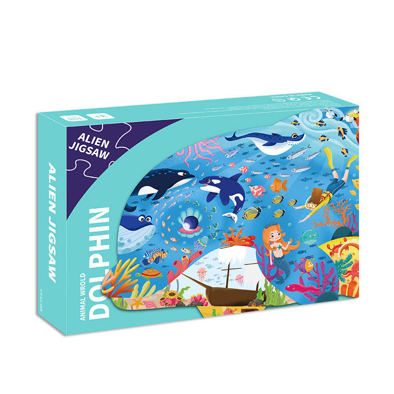 Kids Educational Toys Paper Cardboard Cartoon Animals 12 24 36 48 60 100 pcs Jigsaw Puzzle