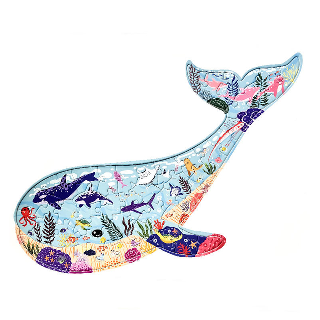 Toi Baby Early Education Intellectual Toys pcs Whale Paper Cardboard Kids Jigsaw Puzzle for kids