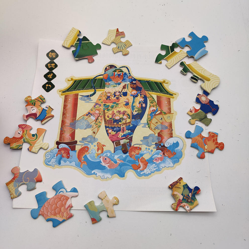 Animal Panda Pattern Puzzles Toys White Cardboard 180 Pieces Jigsaw Puzzle For Children