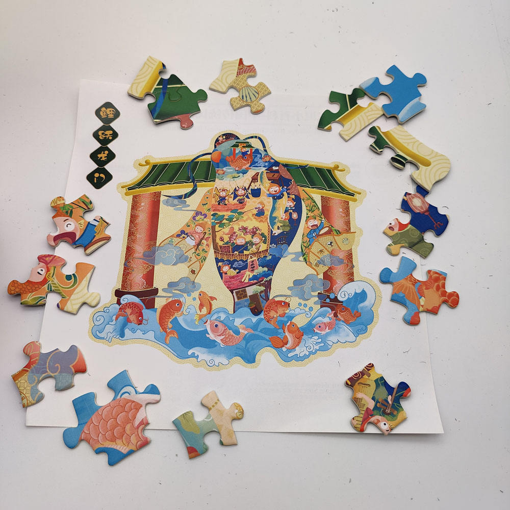 Animal Panda Pattern Puzzles Toys White Cardboard 180 Pieces Jigsaw Puzzle For Children