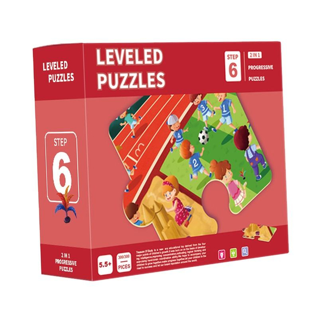 Free Sample Educational Level Series Pcs ECO-friendly Cardboard Children Paper Fun Jigsaw Puzzle
