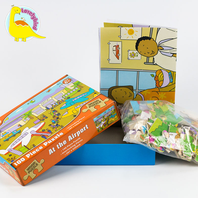 100pc Educational with Poster Best Wooden Puzzle for Kids