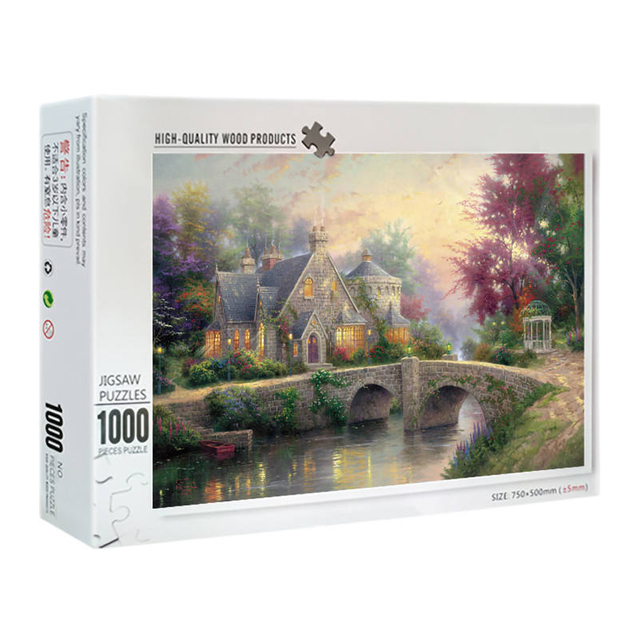 Custom Printed 1000 Pieces Adults Toys Game Wooden Jigsaw Puzzle Manufacturer