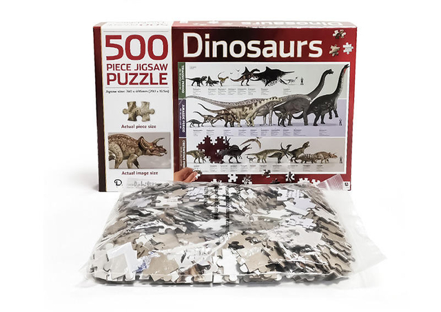 High Quality 2022 Accept Custom Logo Dinosaur 500 pcs Jigsaw Puzzles For kids and adult
