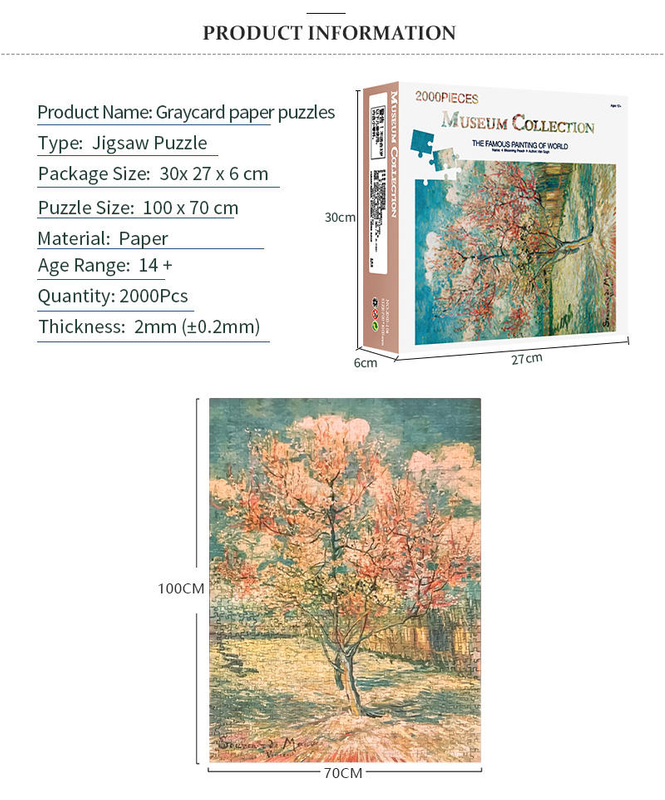 Wholesales Intellectual Puzzles Diy Game Toy Custom Printing Adults Puzzle 2000 Pieces Jigsaw Puzzle