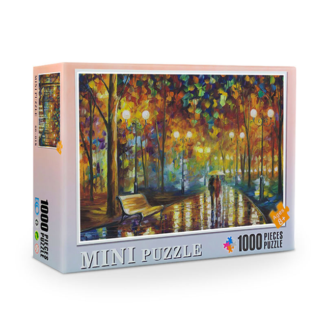 Adult Decompression mini puzzle piece key chain White Card Paper Puzzle 1000 Pieces Jigsaw Puzzle