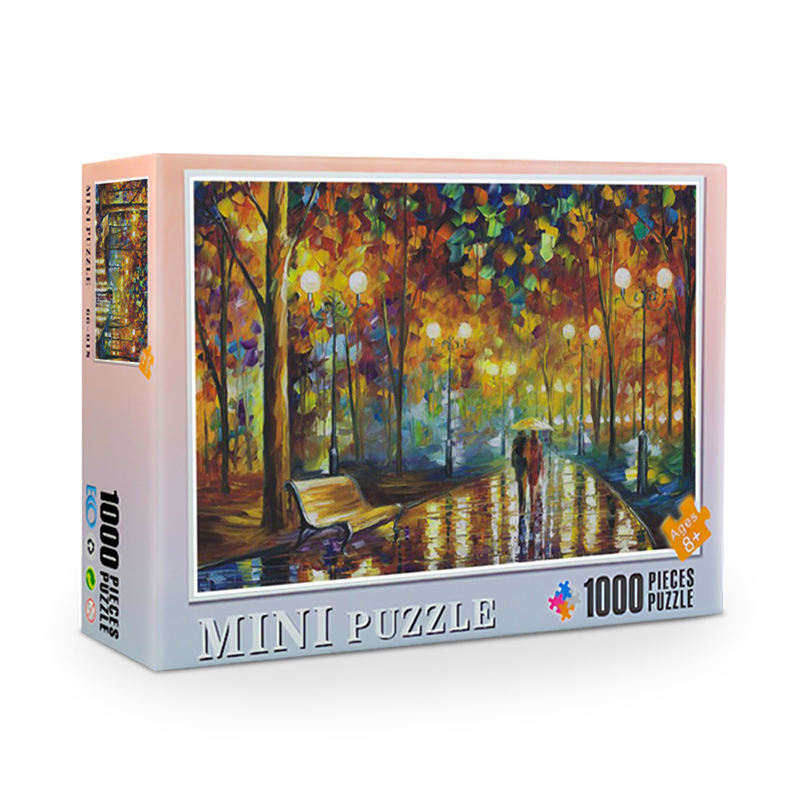 Adult Decompression mini puzzle piece key chain White Card Paper Puzzle 1000 Pieces Jigsaw Puzzle
