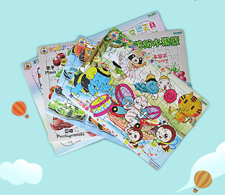 High Quality Custom Children Jigsaw Puzzle Wooden Puzzle Toy Learning 2 in 1wooden Puzzle