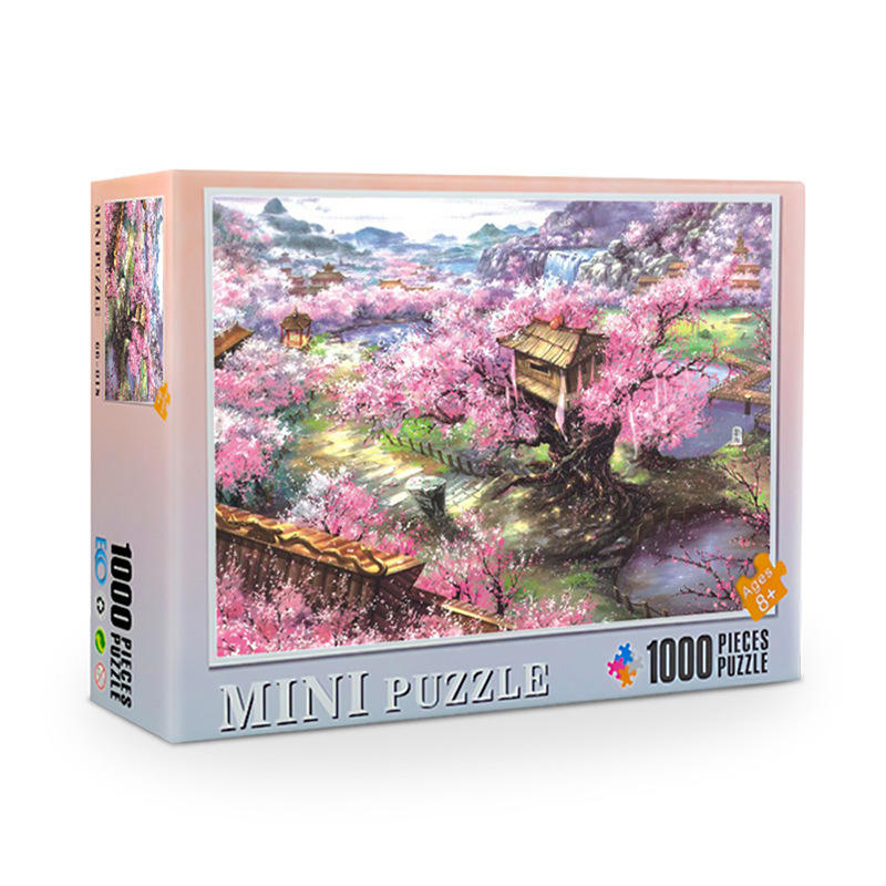 High Quality Personalized Sublimation Small Puzzle 1000 pcs Cardboard Jigsaw Puzzle For Adults on frame