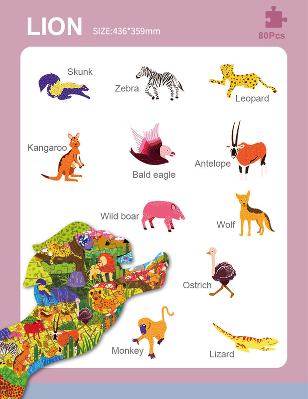 Factory Price Custom sublimation puzzle DIY Paper kids game Toys jigsaw puzzle animal