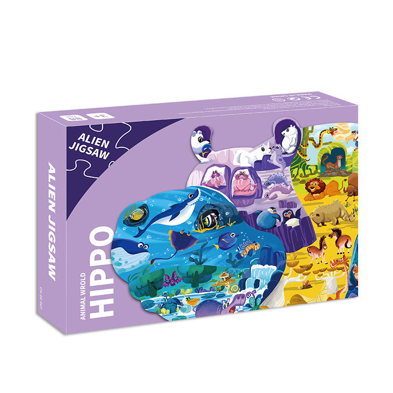 Kids Educational Toys Paper Cardboard Cartoon Animals 12 24 36 48 60 100 pcs Jigsaw Puzzle