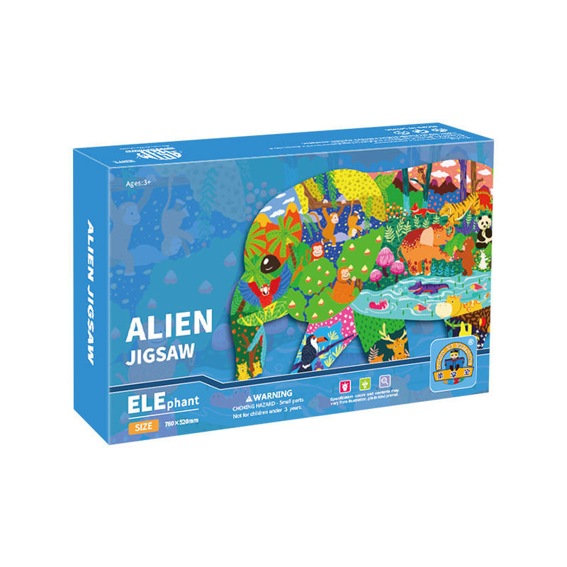80 Pcs Larger Floor Blue Board Children Alien Animal Jigsaw