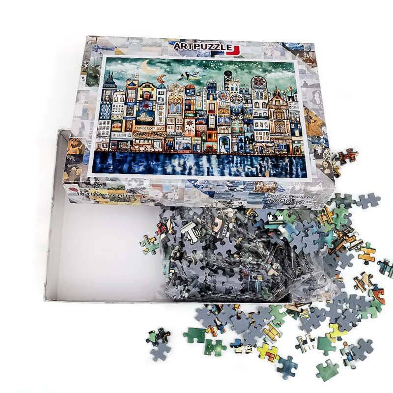 Puzzle Custom 1000 Pieces Paper eska Blue Cardboard Adults Jigsaw Puzzle For Teens