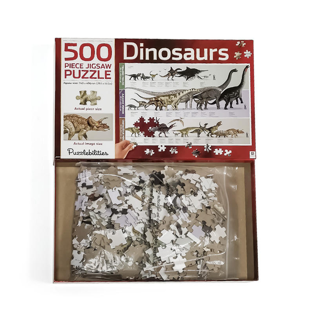 Wholesale Adults Toys Games Puzzles Gray Cardboard Dinosaur Pattern Jigsaw Puzzles