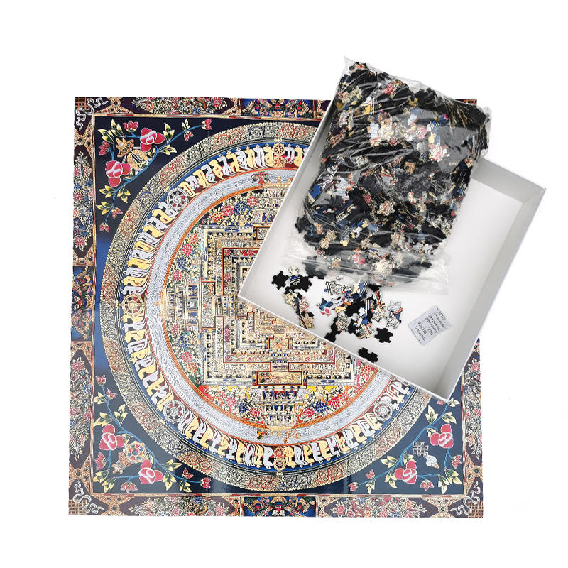 Manufacturers Custom Educational Toys Black Cardboard Round Shape Jigsaw Puzzles 1000 Pieces in China