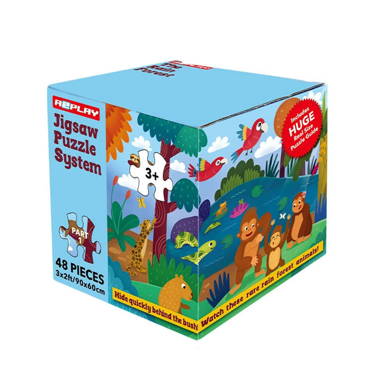 Wholesale Customizable Cartoon Large Piece Paper Cardboard Jigsaw Puzzle For Kids Gift