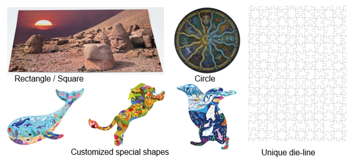 custom jigsaw puzzle shape and die cut