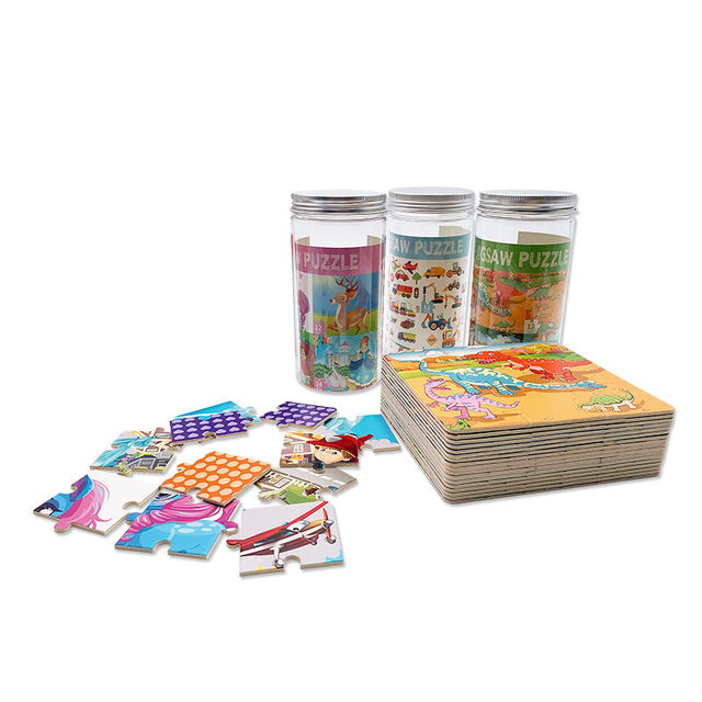 New Arrivals Children's Wooden Fun Toys 4 In 1 Tube Packing Early Education Jigsaw Puzzle