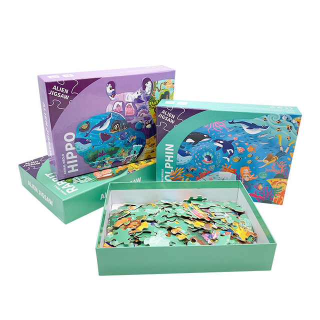 Kids Educational Toys Paper Cardboard Cartoon Animals 12 24 36 48 60 100 pcs Jigsaw Puzzle