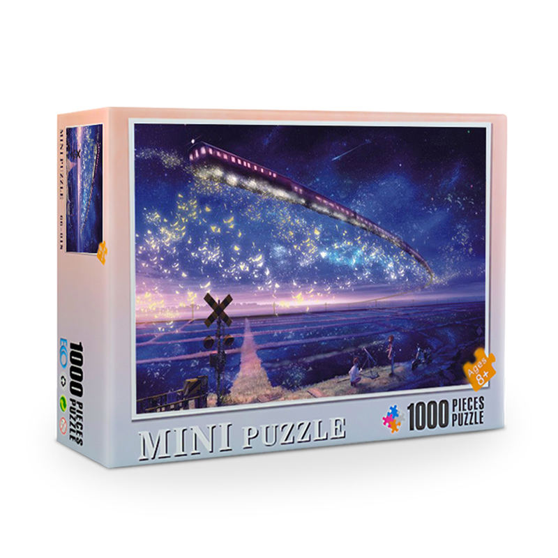 Factory production wholesale and retail white card paper mini puzzle educational toy 1000 piece jigsaw puzzle