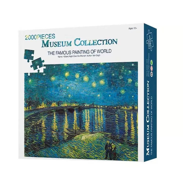 Custom 2000 Pcs Famous Painting Puzzle 2000 Piece Jigsaw Puzzle Board for Adults Gifts