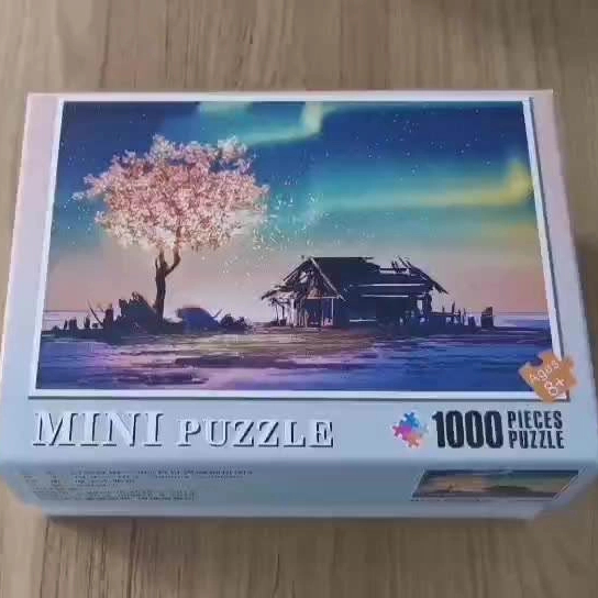 Adult Decompression mini puzzle piece key chain White Card Paper Puzzle 1000 Pieces Jigsaw Puzzle